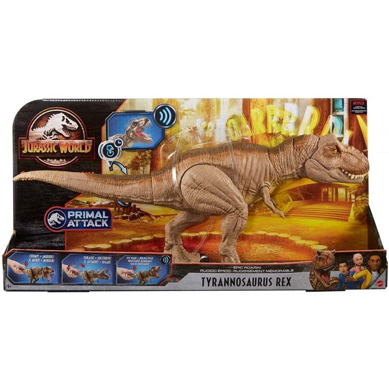 jurassic world epic roarin tyrannosaurus rex me ichous kai kinisi